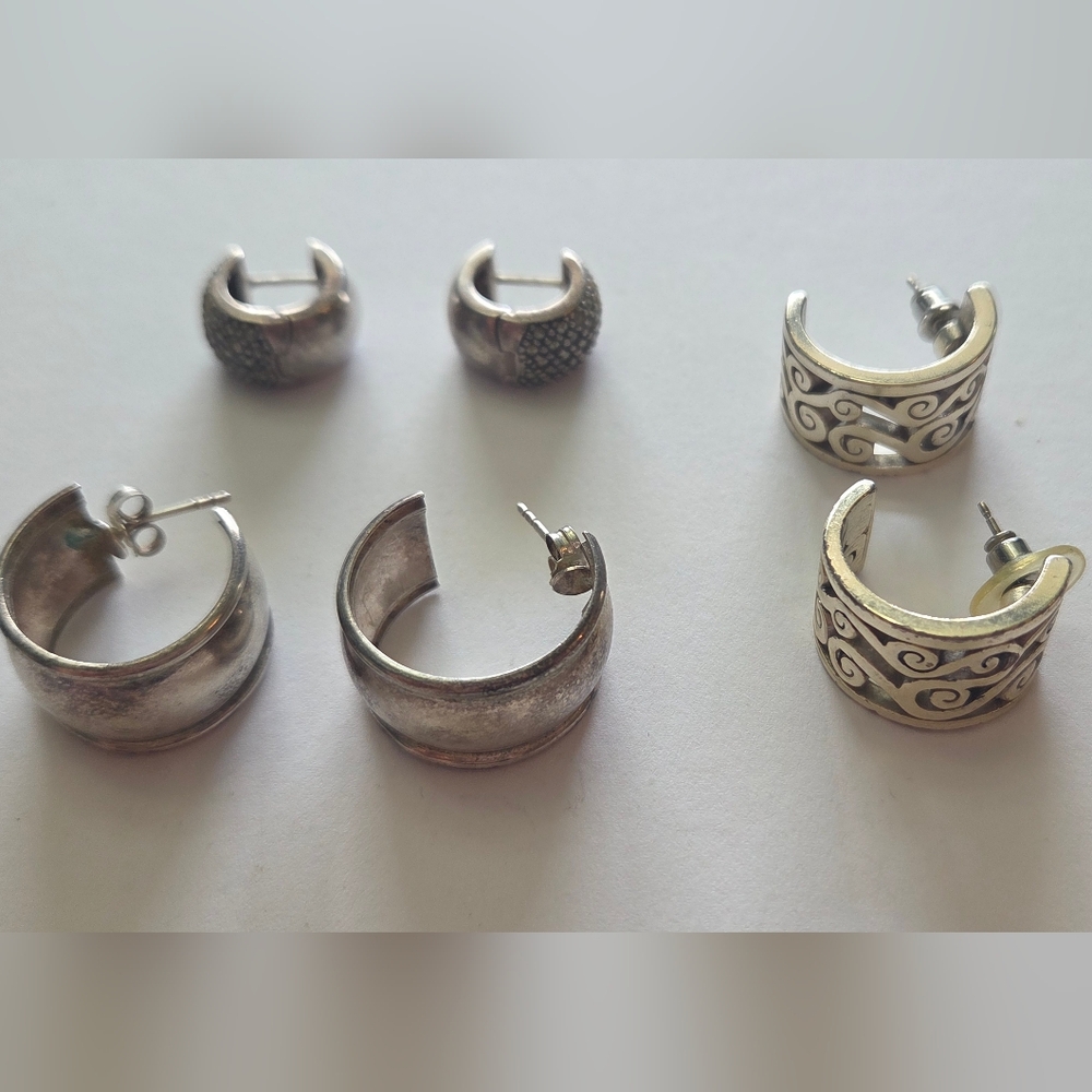 Elegant Silver Cuff Earring Set Of 3 Bundle